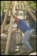 237098 Stonemason Erecting And Positioning Stone A4 Photo Print