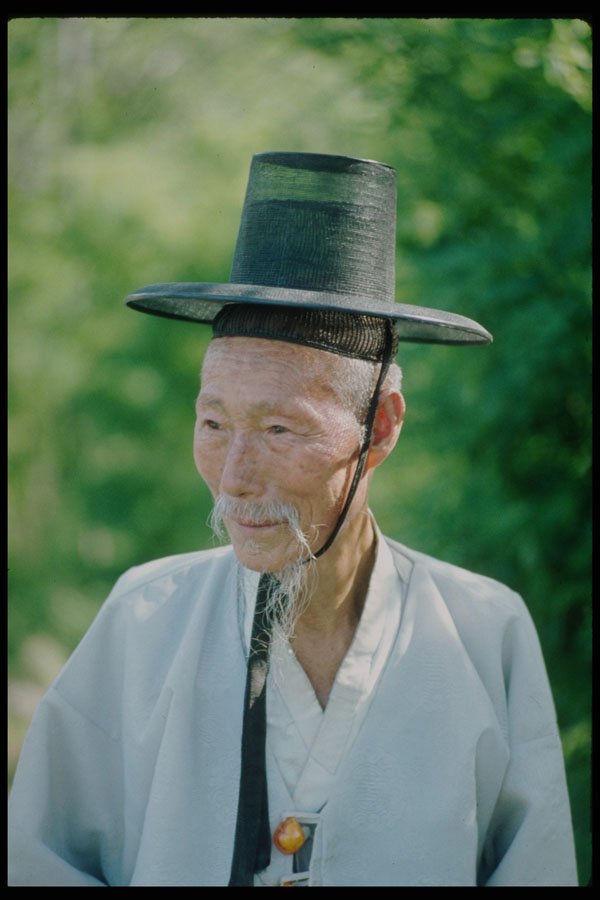 239008 Korean Elder In Traditional Dress A4 Photo Print