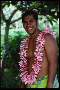 239039 Polynesian Dancer With Flower Necklace, Rarotonga A4 Photo Print