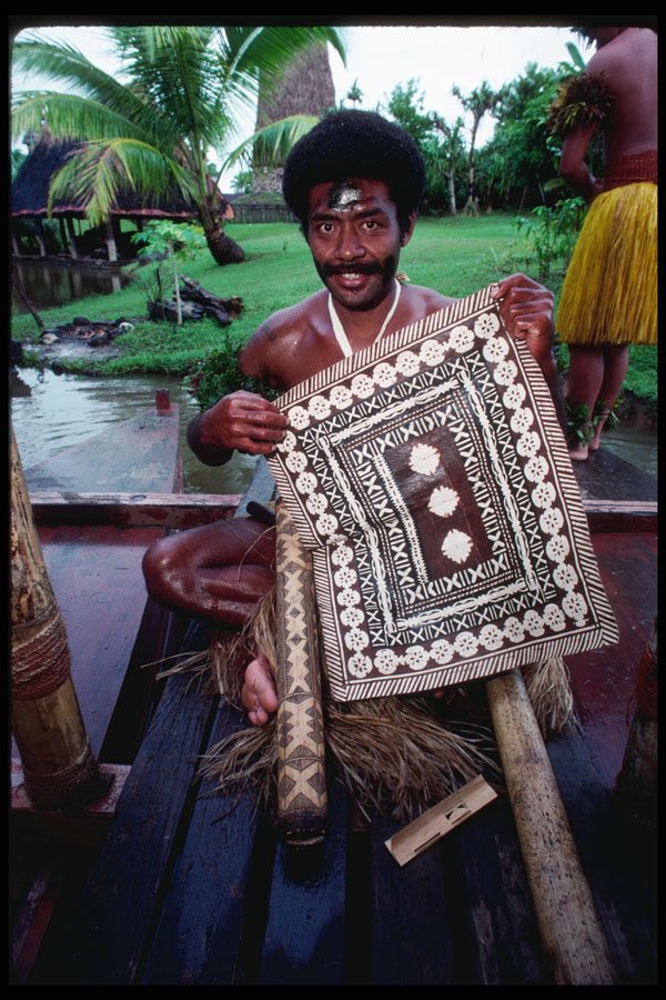239041 Melanesian Tapa Cloth Maker, Fiji A4 Photo Print