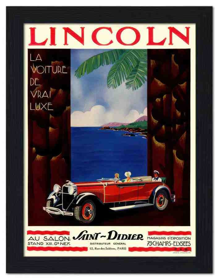 240K lincoln car advert french 2 Vintage Advert A4 Photo Print
