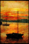 241019 Sunset On Lake Windermere, Cumbria A4 Limited Edition Watercolour Print