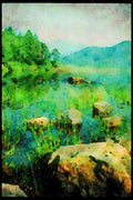 241040 Blea Tarn And Langdales, Lake District, England A4 Limited Edition Watercolour Print