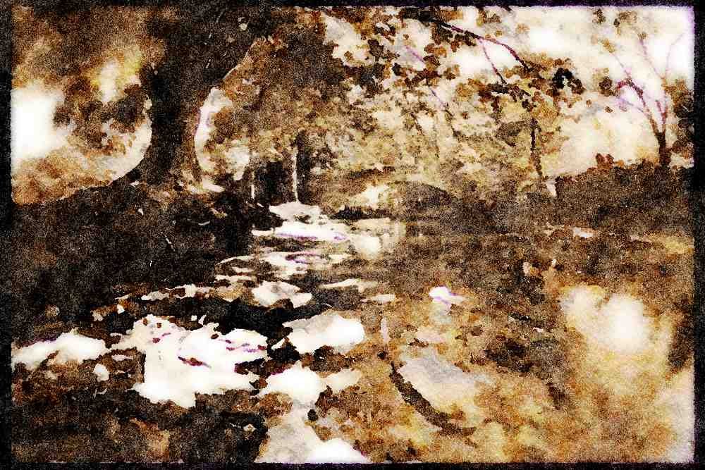 241044 Footbridge Rothay Park, Ambleside, Lake District, England A4 Limited Edition Watercolour Print