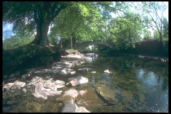 241044 Footbridge Rothay Park, Ambleside, Lake District, England A4 Photo Print