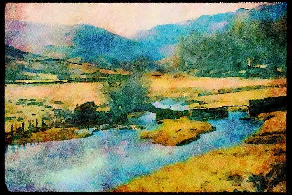 241048 Slaters Bridge, Little Langdale, Lake District, England A4 Limited Edition Watercolour Print