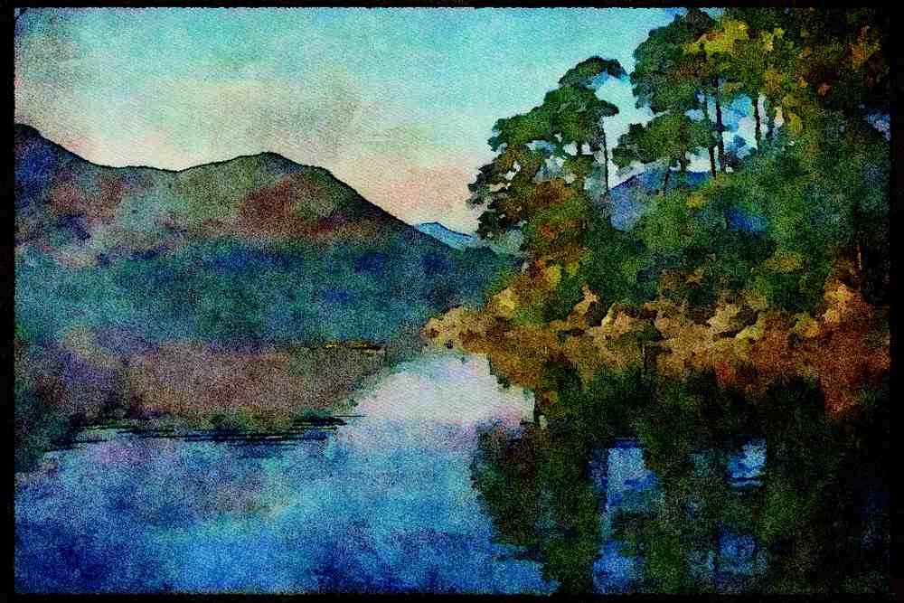 241053 Catbells From Friars Crag, Lake District, England A4 Limited Edition Watercolour Print