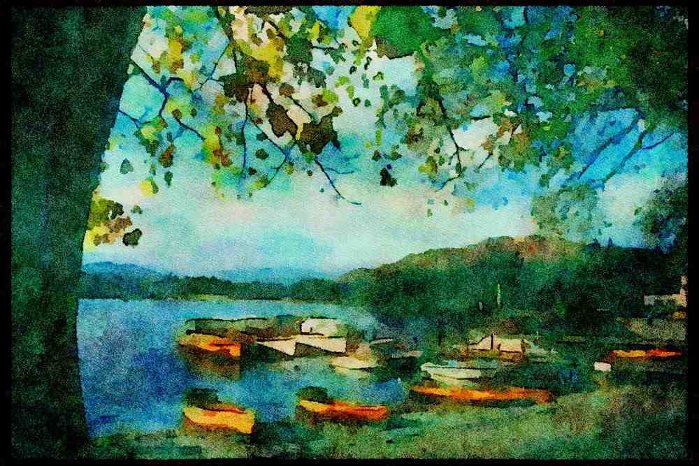 241080 Waterhead Ambleside, Lake District, England A4 Limited Edition Watercolour Print