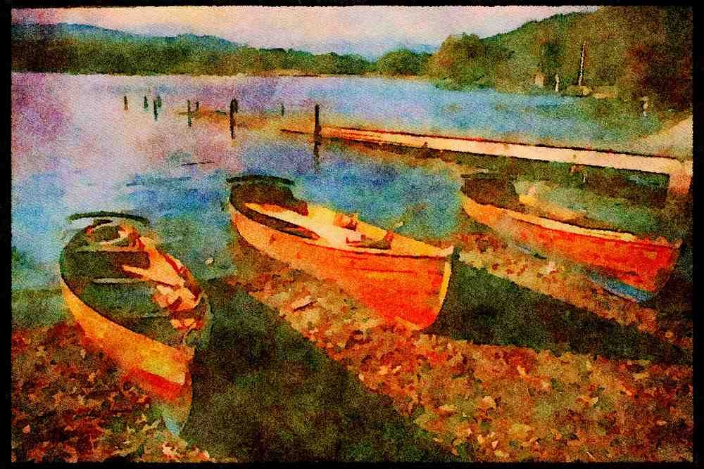 241083 Waterhead Ambleside, Lake District, England A4 Limited Edition Watercolour Print