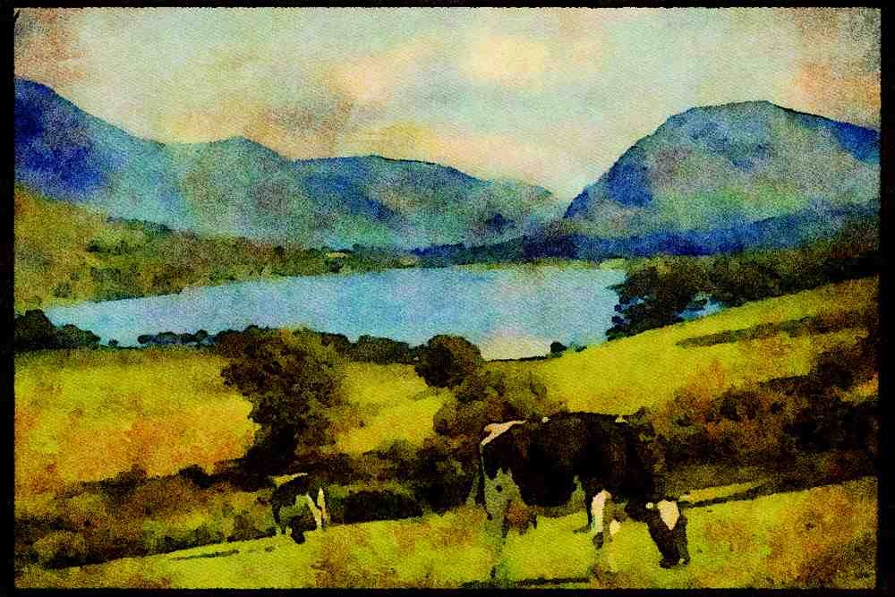 241091 Lowes Water, Lake District, England A4 Limited Edition Watercolour Print