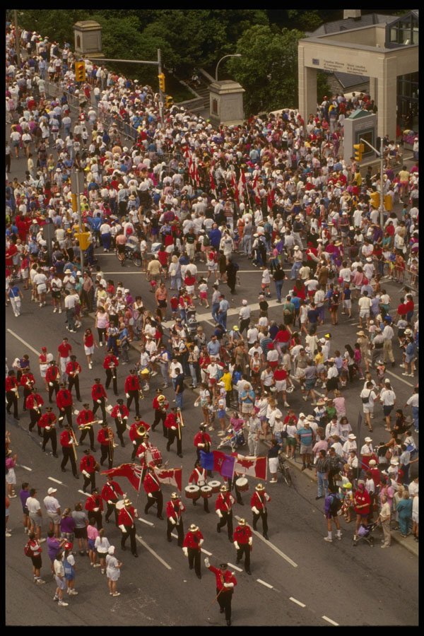 242007 Fireman's Band And Canada Day Crowds A4 Photo Print