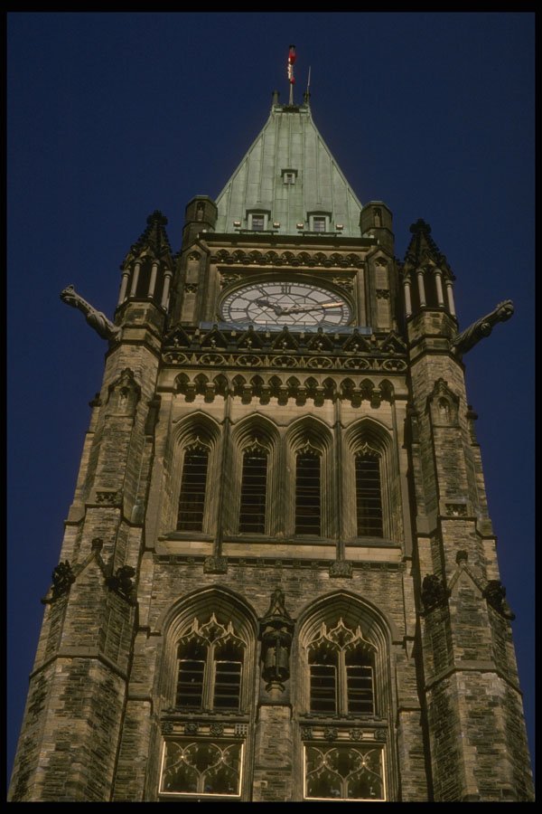 242040 Vertical View Of Peace Tower, Parliament Hill A4 Photo Print