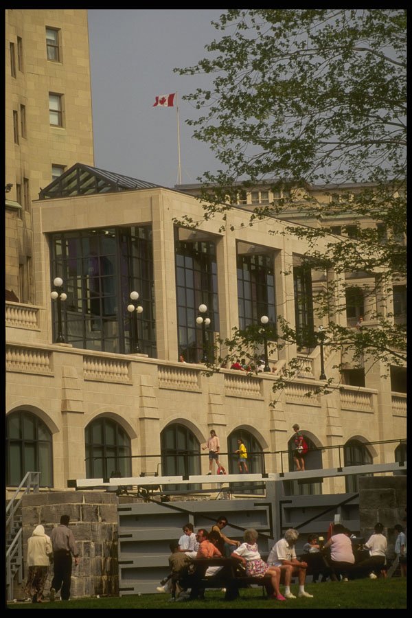 242051 Playing On The Locks Behind Chateau Laurier A4 Photo Print