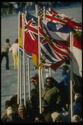 242062 Colourful Winter Flags A4 Photo Print