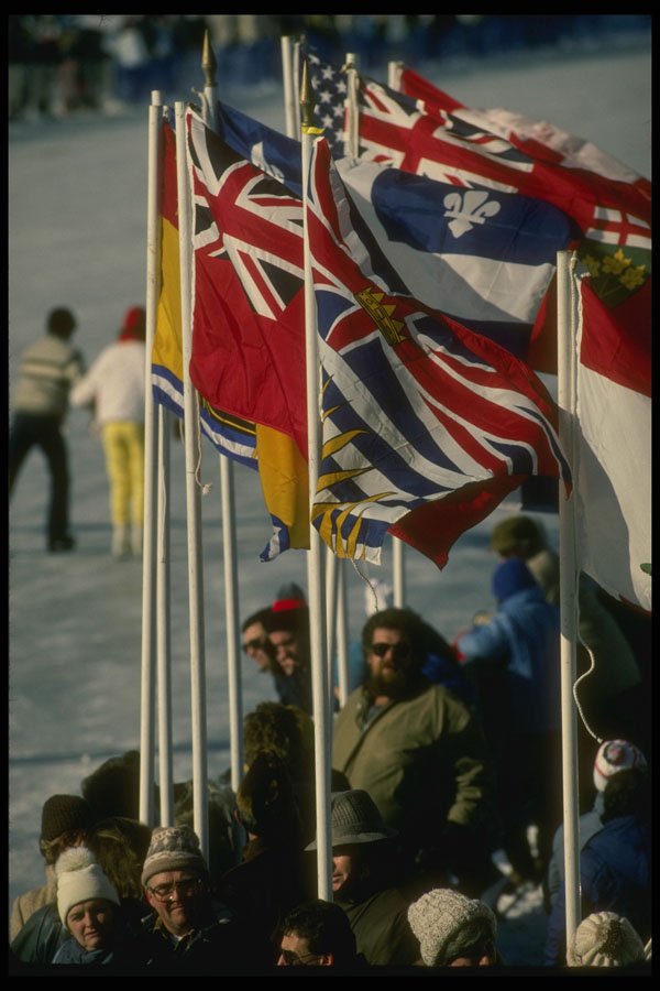 242062 Colourful Winter Flags A4 Photo Print