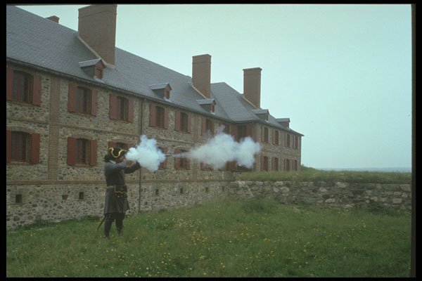 243090 Musket Firing, Fort Louisburg A4 Photo Print
