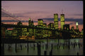 244025 Downtown And Brooklyn Bridge A4 Photo Print