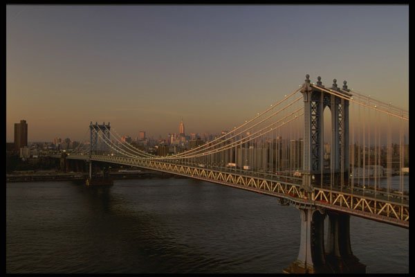 244033 Manhattan Bridge, Midtown A4 Photo Print
