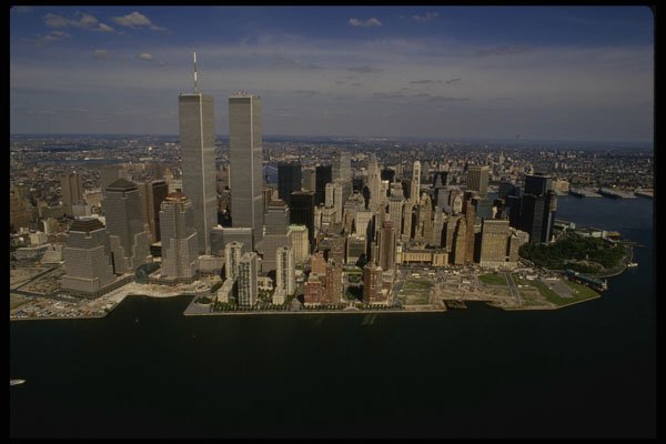 244053 Manhattan, Downtown Aerial A4 Photo Print