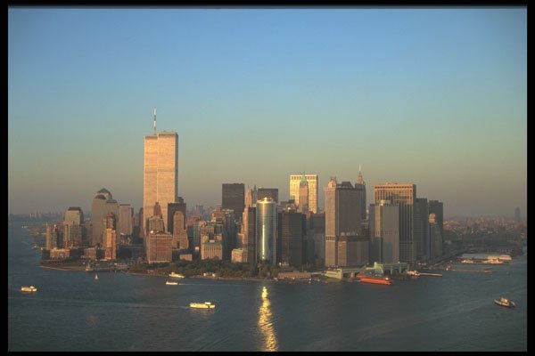 244064 Downtown Aerial, Sunset A4 Photo Print