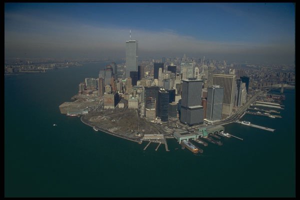 244065 Manhattan, Downtown Aerial A4 Photo Print