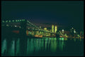 244083 Downtown And Brooklyn Bridge A4 Photo Print