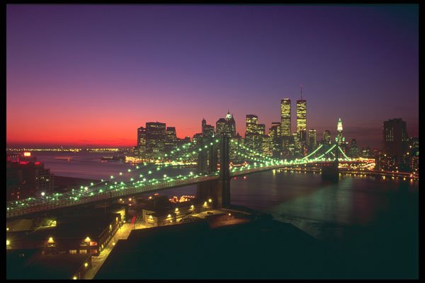 244094 Downtown Aerial, Sunset A4 Photo Print