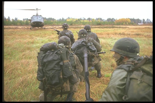 245076 Airmobile Exercise (via Twin Huey Helicopter) A4 Photo Print