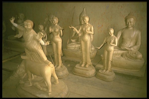 246056 Newly Carved Statues, Mongar A4 Photo Print