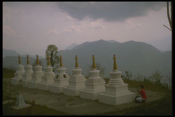 246095 Chortens Above Kanglung, Eastern Bhutan A4 Photo Print