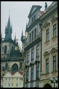 248004 Town Square And Church A4 Photo Print
