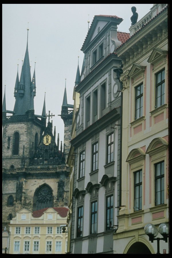 248004 Town Square And Church A4 Photo Print