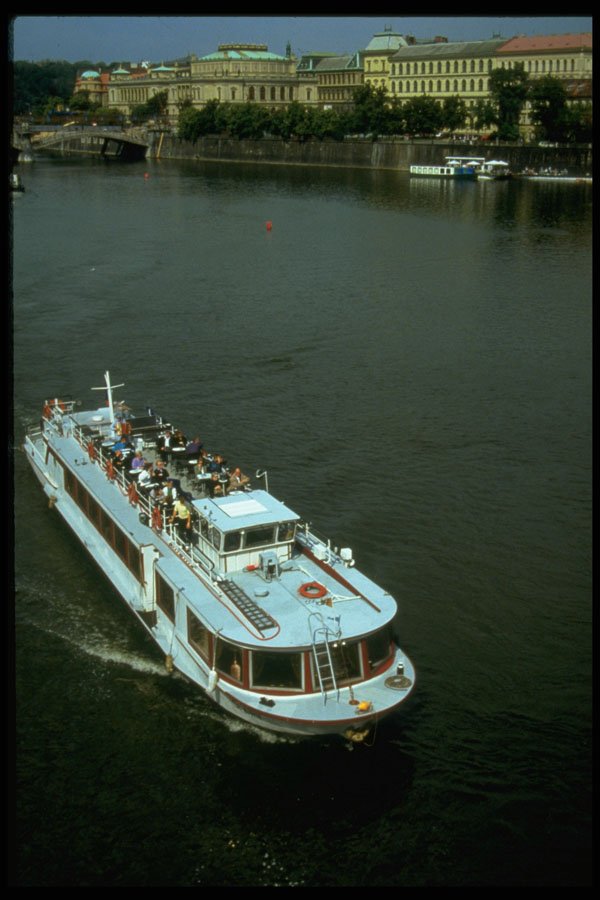 248027 Ferry On The River Vltava A4 Photo Print