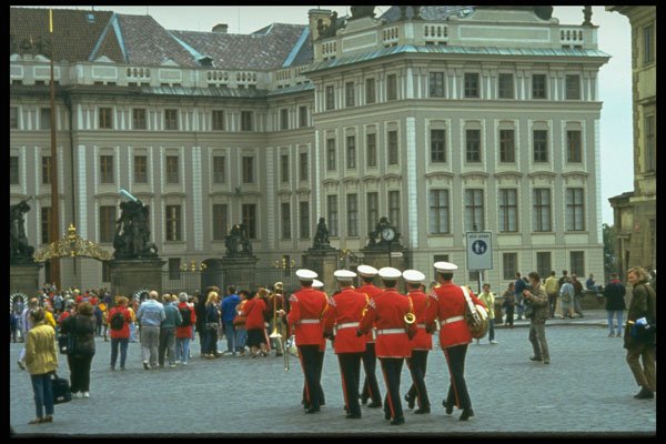 248034 Marching Band Entering Castle Square A4 Photo Print