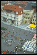 248037 Dancers And Cafes Of Town Square From Above A4 Photo Print