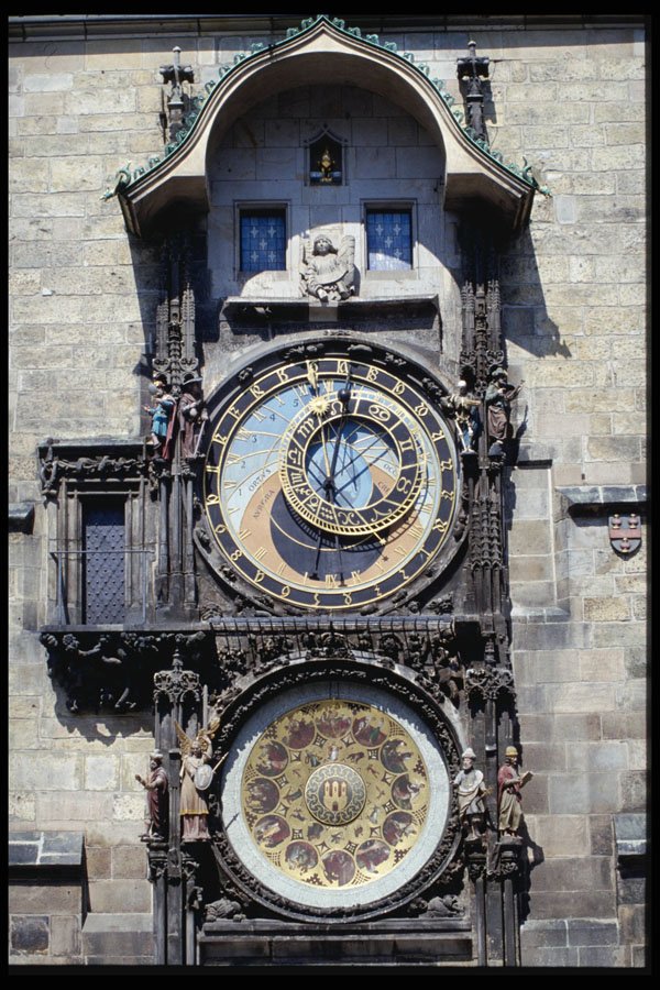 248054 15th Century Town Hall Clock In Old Town Square A4 Photo Print