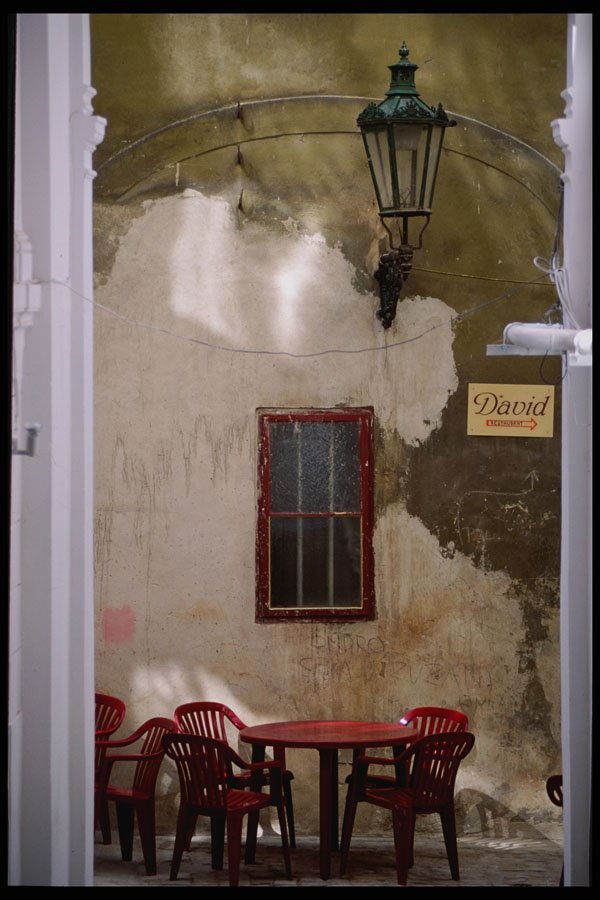 248069 Outdoor Restaurant In The Castle District A4 Photo Print