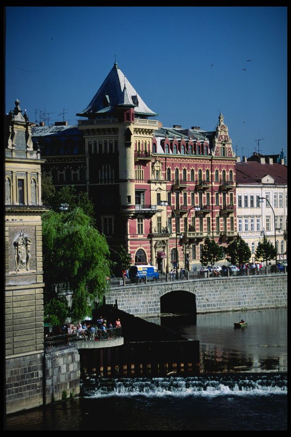 248077 Vltava River Looking Toward 19th Century Hotel A4 Photo Print