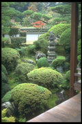 249004 Temple Garden, Nara Prefecture A4 Photo Print