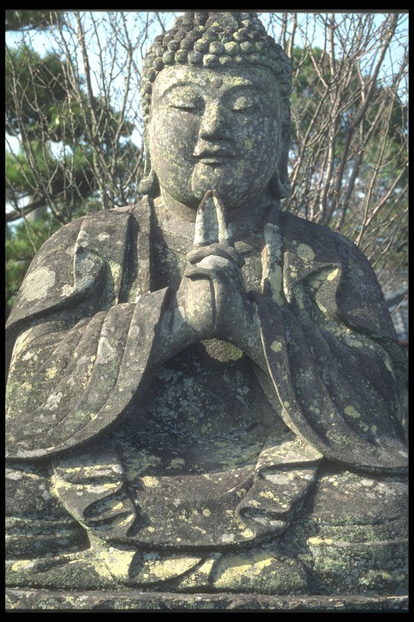 249022 Stone Buddha, Kyoto A4 Photo Print