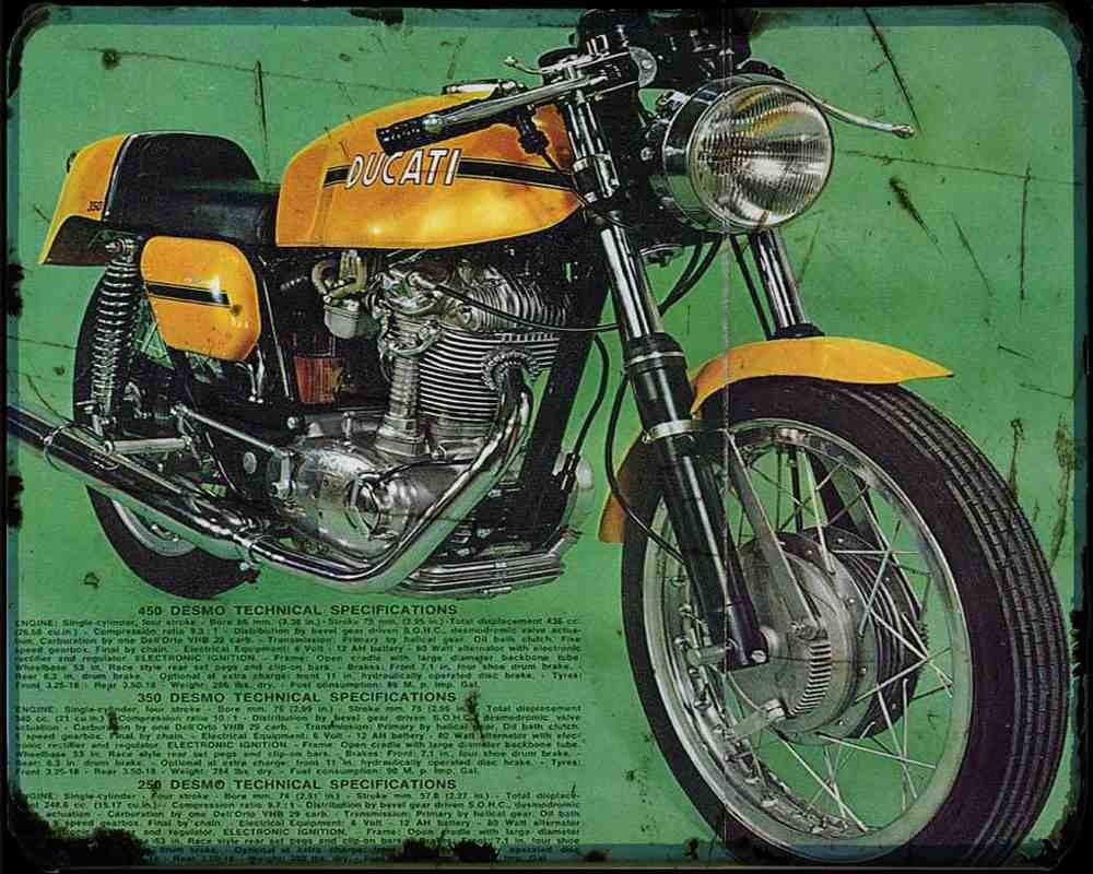 250 Desmo A4 Photo Print Motorbike Vintage Aged