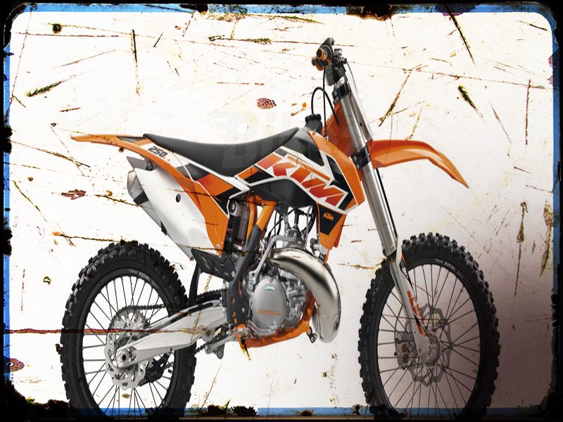 250 sx KTM A4 Photo Print Motorbike Vintage Aged