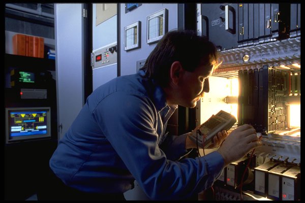250011 Computer Room Worker A4 Photo Print