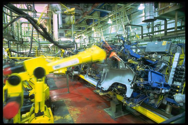 250021 Robots Welding Cars A4 Photo Print