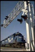 250083 Train At Crossing A4 Photo Print