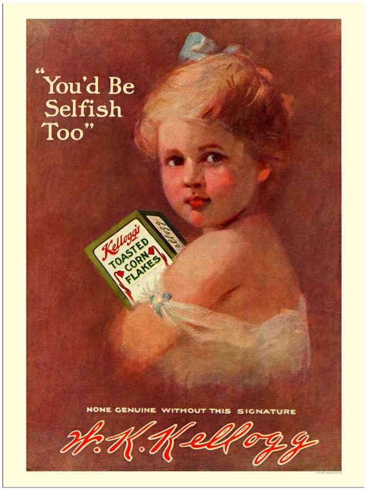 2501 Kelloggs Corn Flakes 1912 advert A4 Photo Print