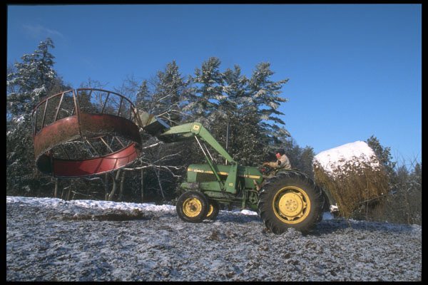 251028 Round Bale Feeder In Shawville, Quebec A4 Photo Print
