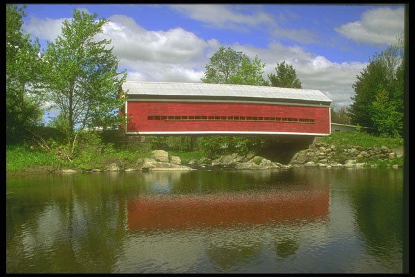 252027 Covered Bridge A4 Photo Print
