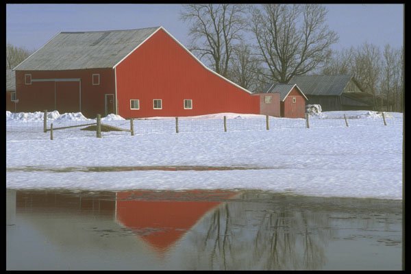 252040 Red Barn A4 Photo Print