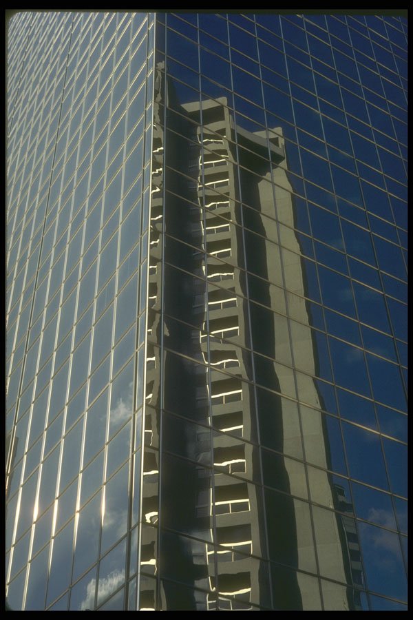 252071 Cement Reflected In Glass A4 Photo Print